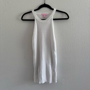 Lilly Pulitzer White Knit High Neck Tank Top XS
